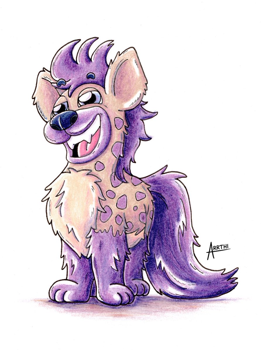 My <a href="/AnimalAlphabets/">Animal Alphabets</a> drawing for Hyena. This one's feeling super chill and cool 😎 Happy AA Monday everyone! ✨#AnimalAlphabets #kidlit #characterdesign #kleinekunstklasse #cartoon #drawing #arrthi
