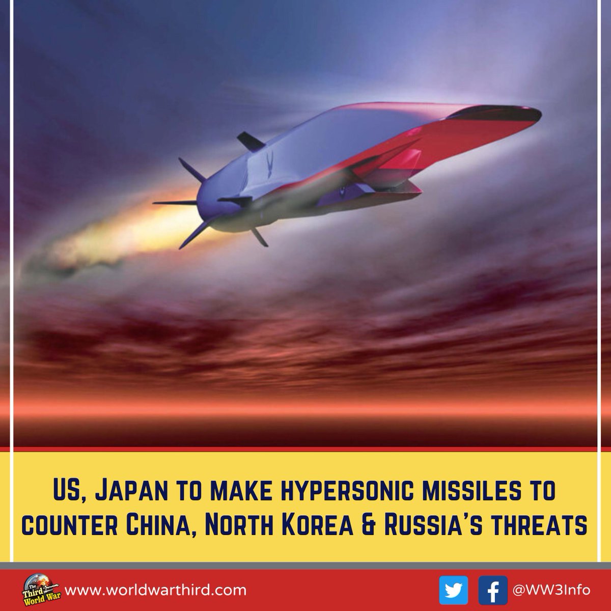 #WWIII: US & Japan will make #HypersonicMissile to counter China, #NorthKorea & Russia's threats. President Biden & PM Kishida will go to #CampDavid with South Korean President Yoon Suk Yeol to discuss the security issue of China & the Indo-Pacific region. worldwarthird.com/index.php/2023…