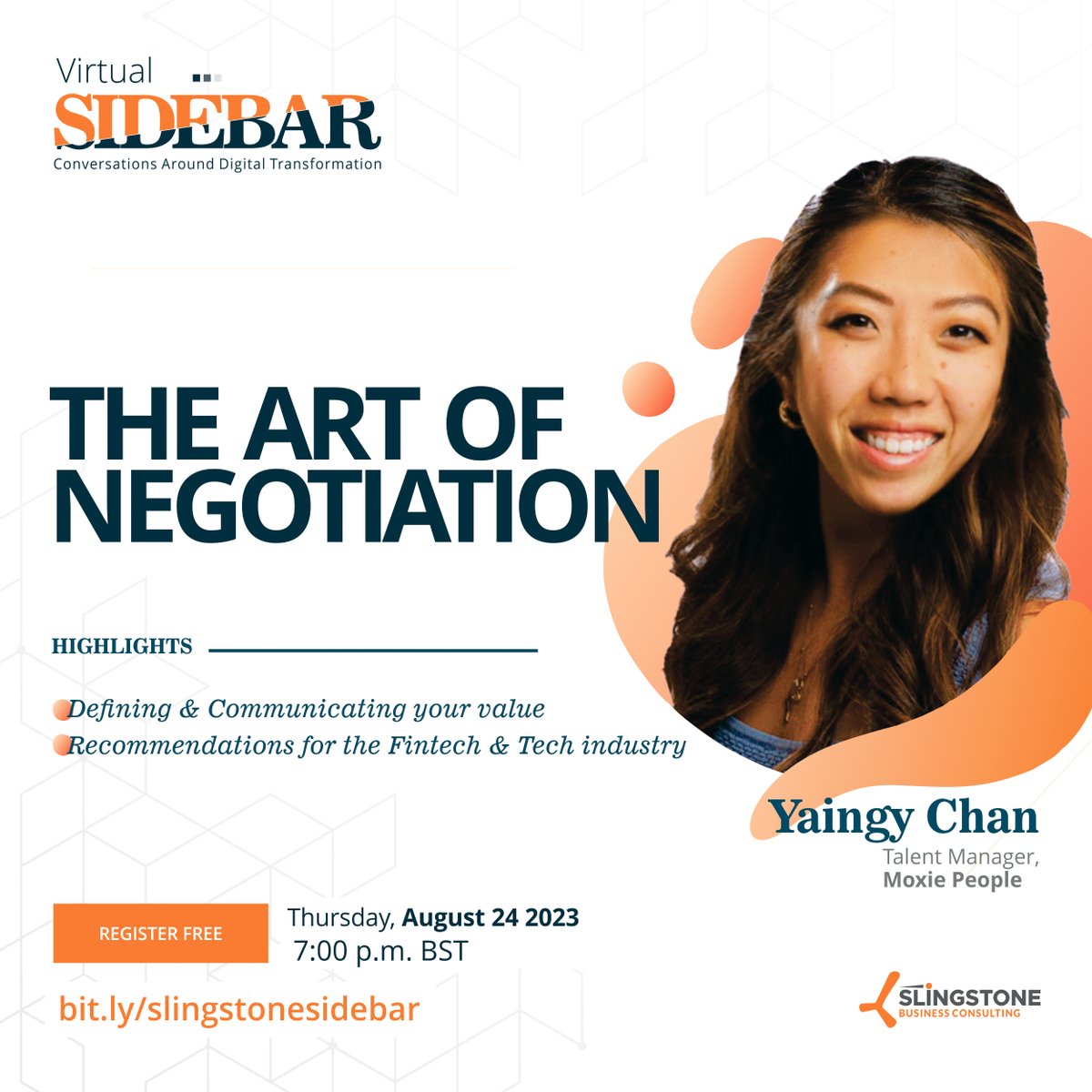 SlingstoneC's tweet photo. Have you registered yet for this event?

#Sidebar holds in a few days, so register now.

Date: Thursday 24th August 2023
Time: 7:00pm BST

Register FREE: https://t.co/kRcHIfw4TG

#artofnegotiation #career https://t.co/m9mvQ4KzWK