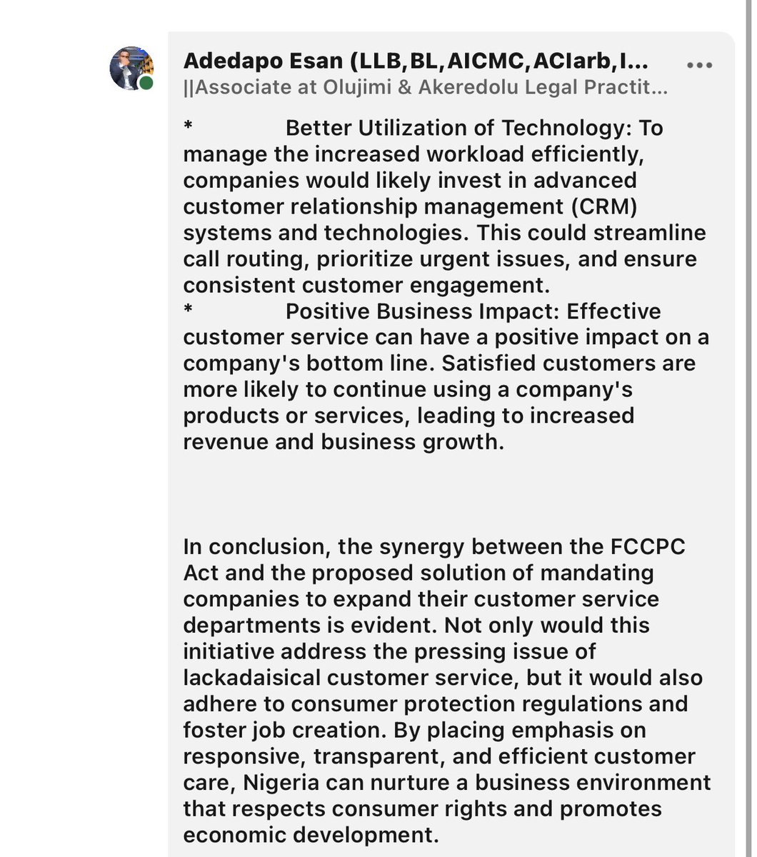 ESANesq's tweet photo. OVERCOMING LACKADAISICAL CUSTOMER SERVICE ATTITUDES IN THE BANKING AND COMMUNICATION SECTOR IN NIGERIA .

ADEDAPO ESAN (AICMC, ACiarb)

https://t.co/SyEbPO1Hvv https://t.co/7s7a5ggADR