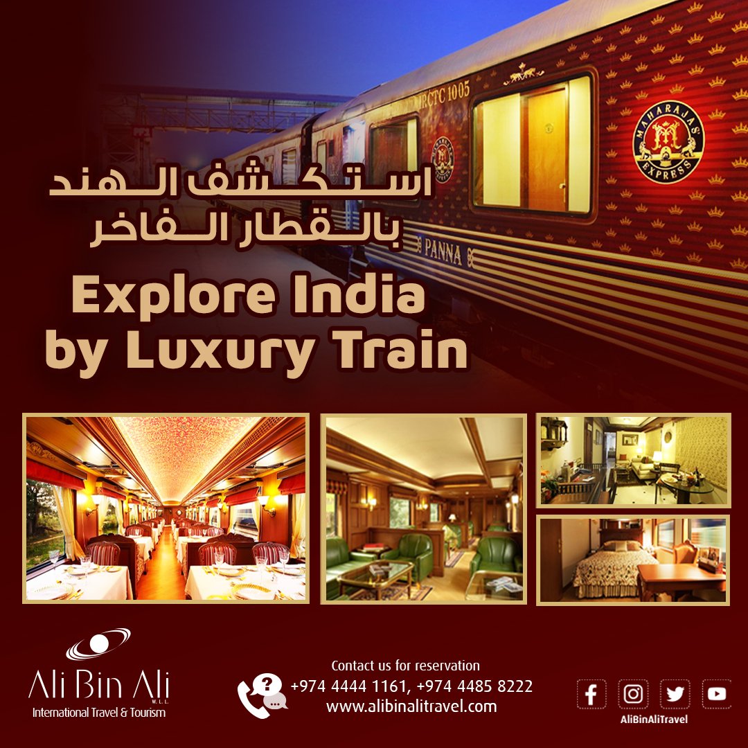 اســتــكـــشف الـــهند  بالـــقطار الـــفاخر
Explore India by Luxury Train
Contact us for reservation 
+974 4444 1161, +974 4485 8222
alibinalitravel.com
#Alibinalitravels #Alibinali #incredibleindia #india #maharajasexpress #luxurytrain #maharajas #traveler #Vacation