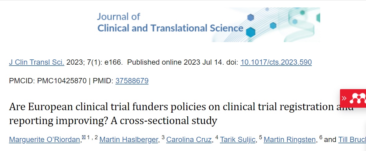 TranspariMED (@transparimed) on Twitter photo Many European funders still fall short of WHO best practices in preventing research waste.
New paper by <a href="/Marguerite_OR/">Marguerite O'Riordan</a> based on her (outstanding) work during her TranspariMED internship:
ncbi.nlm.nih.gov/pmc/articles/P… <a href="/AMRC/">AMRC</a> <a href="/ftbourgeois/">Florence Bourgeois</a> <a href="/DNEbM/">EbM-Netzwerk</a> @CochraneAT Many European funders still fall short of WHO best practices in preventing research waste.
New paper by <a href="/Marguerite_OR/">Marguerite O'Riordan</a> based on her (outstanding) work during her TranspariMED internship:
ncbi.nlm.nih.gov/pmc/articles/P… <a href="/AMRC/">AMRC</a> <a href="/ftbourgeois/">Florence Bourgeois</a> <a href="/DNEbM/">EbM-Netzwerk</a> @CochraneAT