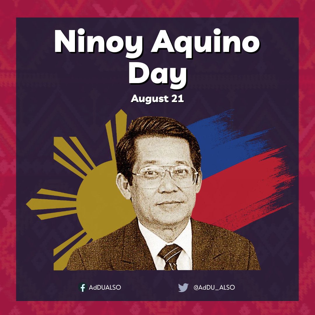 AdDU_ALSO's tweet photo. 𝗣𝗔𝗚𝗧𝗜𝗠𝗕𝗔𝗬𝗔 | 𝐍𝐢𝐧𝐨𝐲 𝐀𝐪𝐮𝐢𝐧𝐨 𝐃𝐚𝐲

Commemorating the Courage and Vision of Ninoy Aquino on this special day. Let us honor his legacy by standing up for justice, democracy, and the values he fought for. 📷
#NinoyAquinoDay #AdDUALSO https://t.co/tF2jGLmpEI