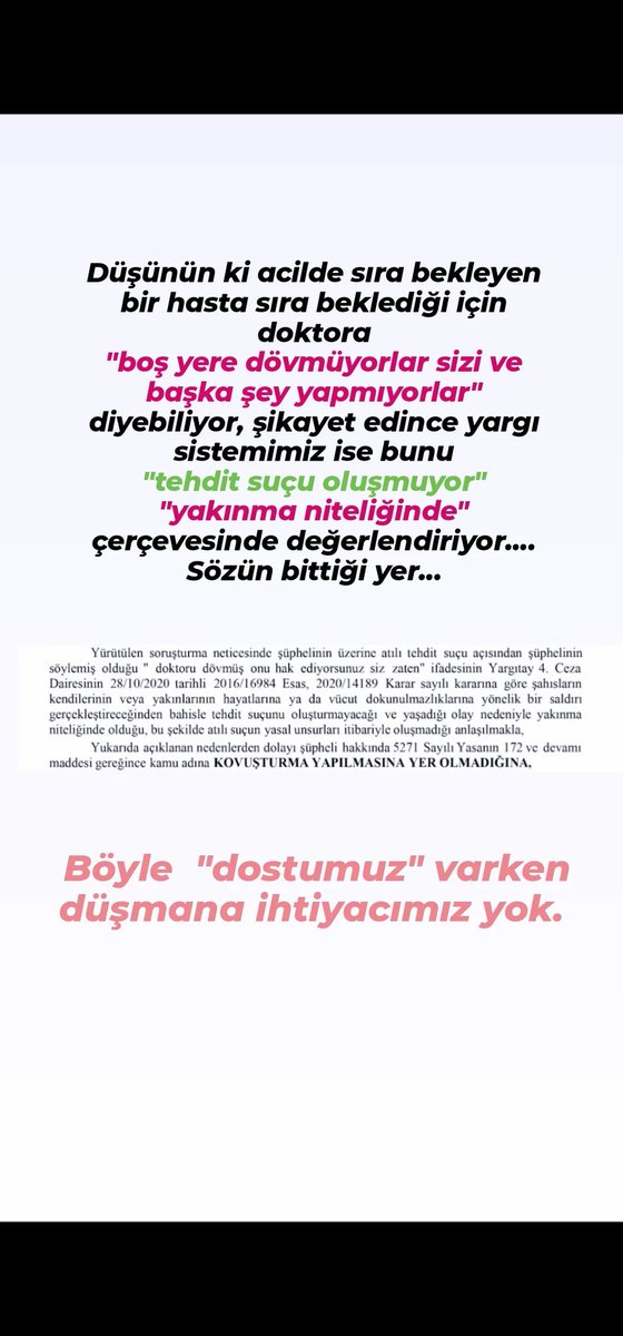 hesmerr's tweet photo. Biz bunları öngördük. Beyaz kodumuzu verdik. Ancak yargımız bu sözlere "yakınma niteliğinde" diye karar verdi... Suçu ve suçluyu övmek yasalara aykırı ama yasalar nedense böyle yorumlanıyor.
Dayak yiyen dayakla, ölen öldüğüyle kalacak. Kimse sende bir cansın demeyecek arkandan. https://t.co/kISWgWIHaS