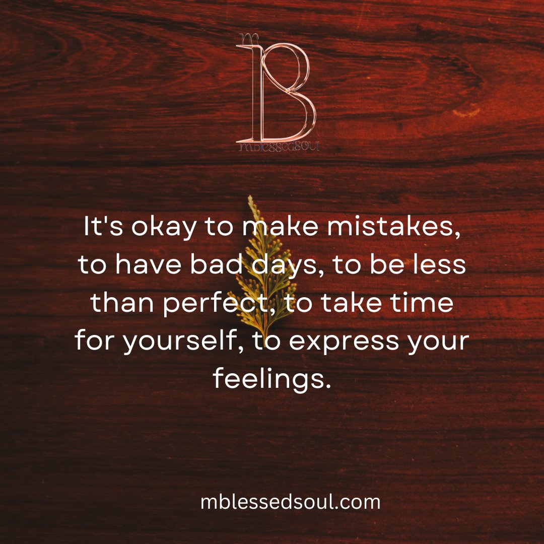 It's okay to make mistakes, to have bad days, to be less than perfect, to take time for yourself, to express your feelings.
.
.
#learnfrommistakes #itsokaynottobeokay #beyou #expressyourfeelings #investinyourself #loveyourself #selflovequotes