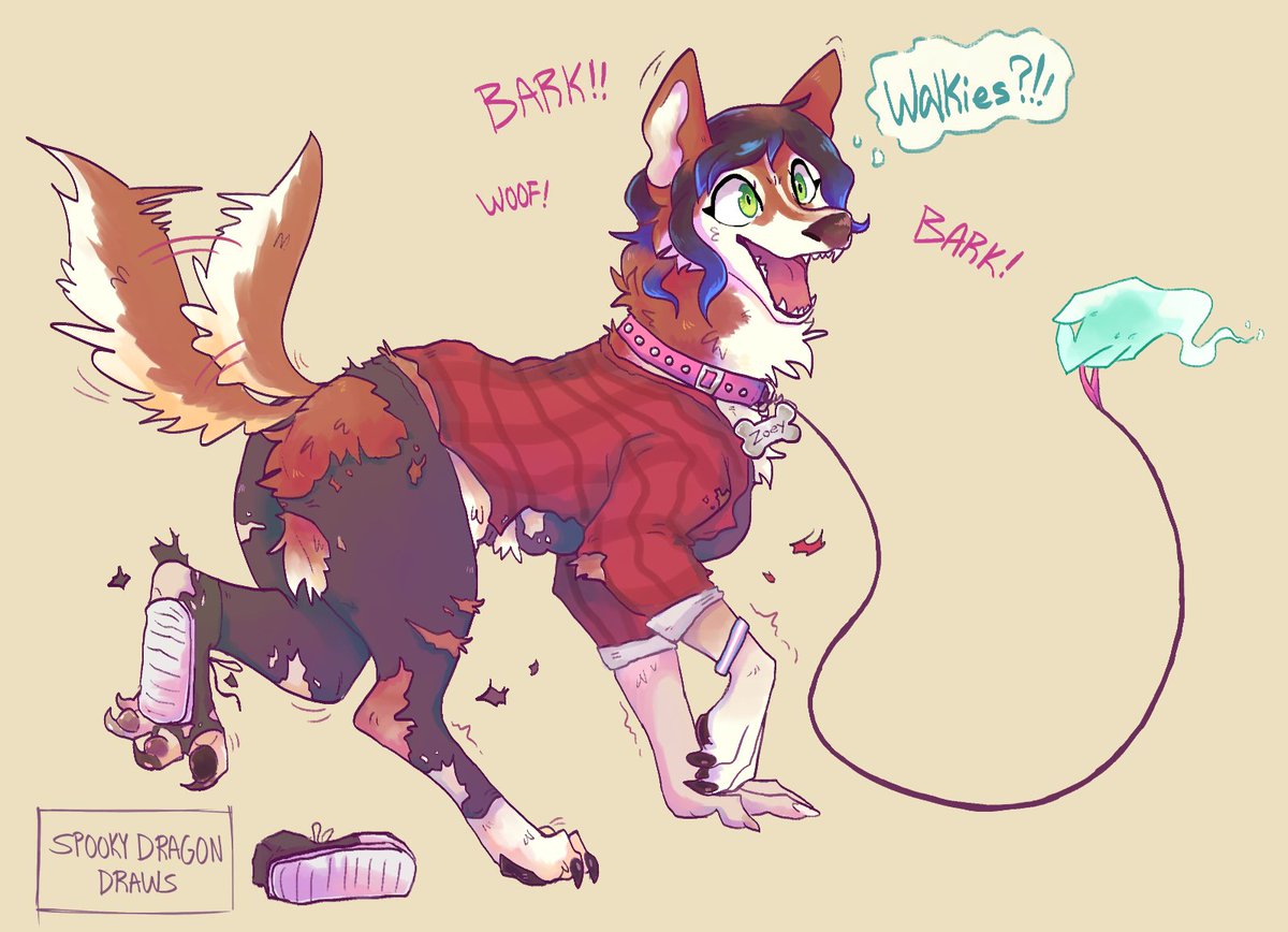 A cute leash and collar have got @HellboundBeast feeling ready for dogust!
~~~
#TFEveryday #transfur