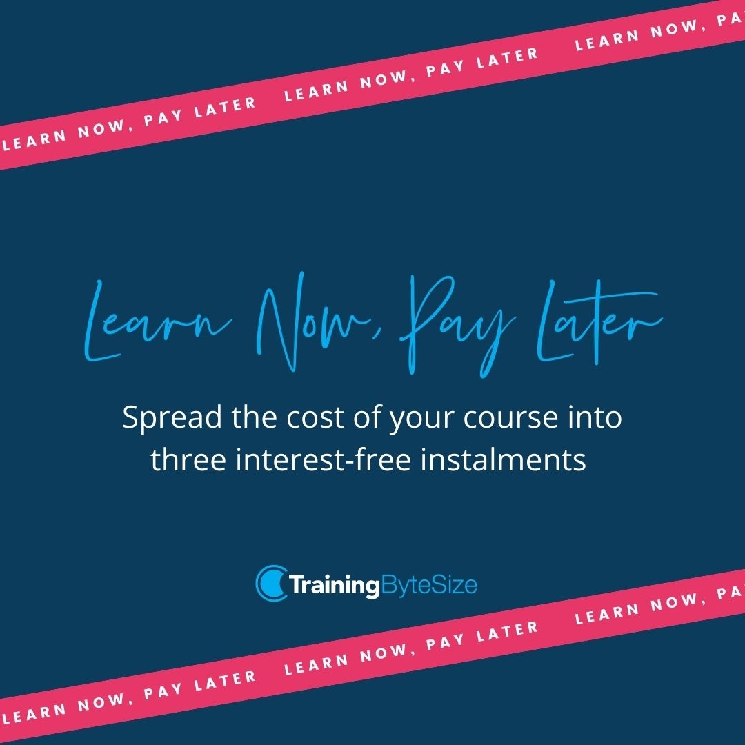 Trainingbytesiz's tweet image. Buying a course is a big decision and can be expensive, so we’re delighted to offer you the opportunity to spread the cost of your purchase into three monthly instalments, at no extra cost to you. There is no interest, no fees and no impact on your credit score.