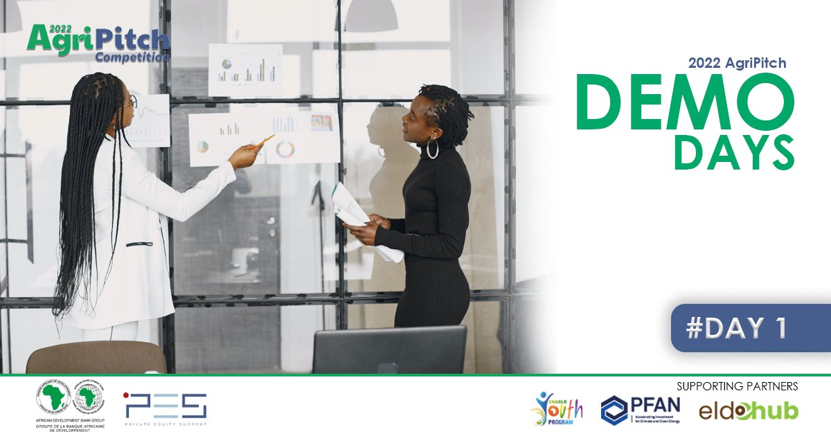 The countdown begins to launch the 3-day AgriPitch Demo Days, kicking  off shortly at noon E.A.T!

This marks Day 1 of the action-packed journey, where brilliant minds and visionary ideas take center stage. 

#DemoDays #AgriPitch2022 #Day1

<a href="/AfDB_Group/">African Development Bank Group</a>