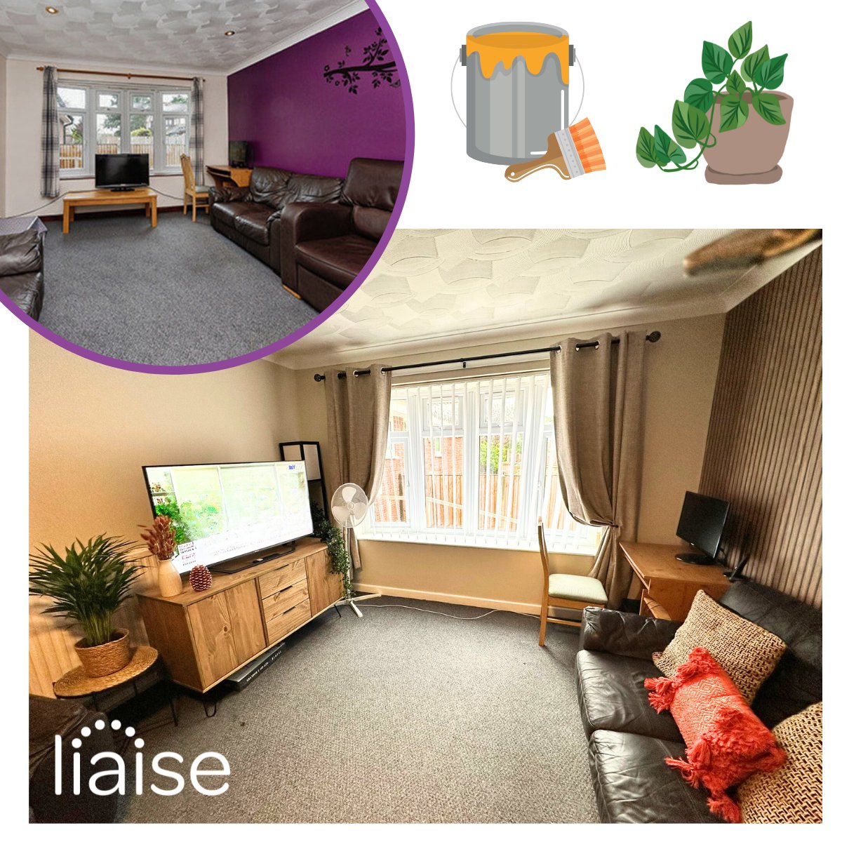 Our maintenance team have been working hard at Casarita home in Norwich, one of the new homes that joined the Liaise group in April.  The lounge has undergone an incredible transformation - thanks to the team for all you do, to make our homes feel just like home.