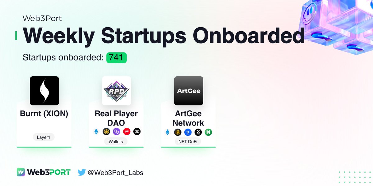 🚀Weekly Startups Onboarded (Aug 14 - Aug 20, 2023) @burnt_ @realplayerdao @ArtGee15 #Layer1 #wallet #NFT #DeFi