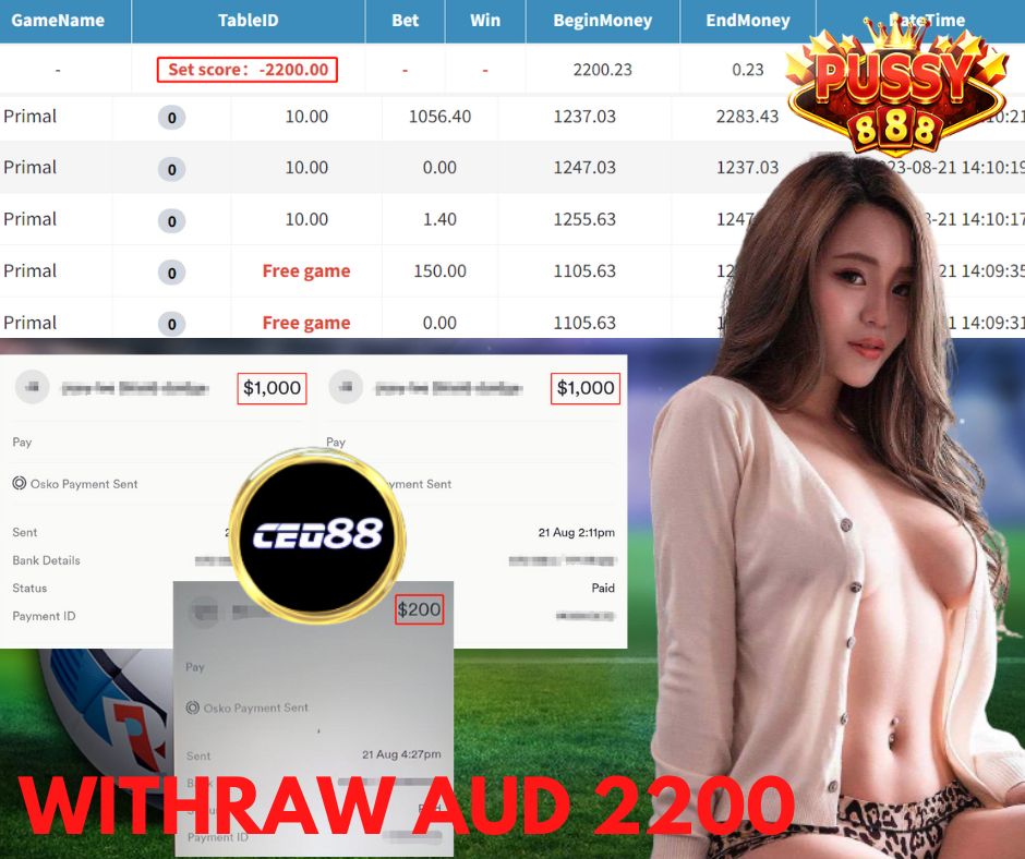 CEO88AUS's tweet photo. ‼️ CONGRATS TO CEO WINNER‼️

 🖥Game : Pussy888
🎰Slot : Primal
🏧Deposit: 300$
💰Withdraw : 2200$

#OnlineCasino #GamblingTwitter #gambleresponsibly #CEO88 #Winlikeaboss #OnlineRummy #Australia #GamblingTwiitter

📱Register With Us Get Free $18  💁‍♀️https://t.co/g6C6mGNUjr https://t.co/m9Hgp2ETUn