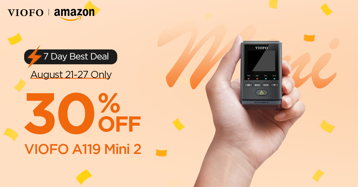 viofo's tweet photo. 🤩30% OFF of A119 Mini 2 is running on Amazon (US)
Only during August 21~27.
Catch the 2K Starvis 2 dashcam right here 👇https://t.co/nzqJr5UCpz
#amazondeals #viofo #a119mini2 #starvis2 #dashcam https://t.co/gVeyHbBKnC