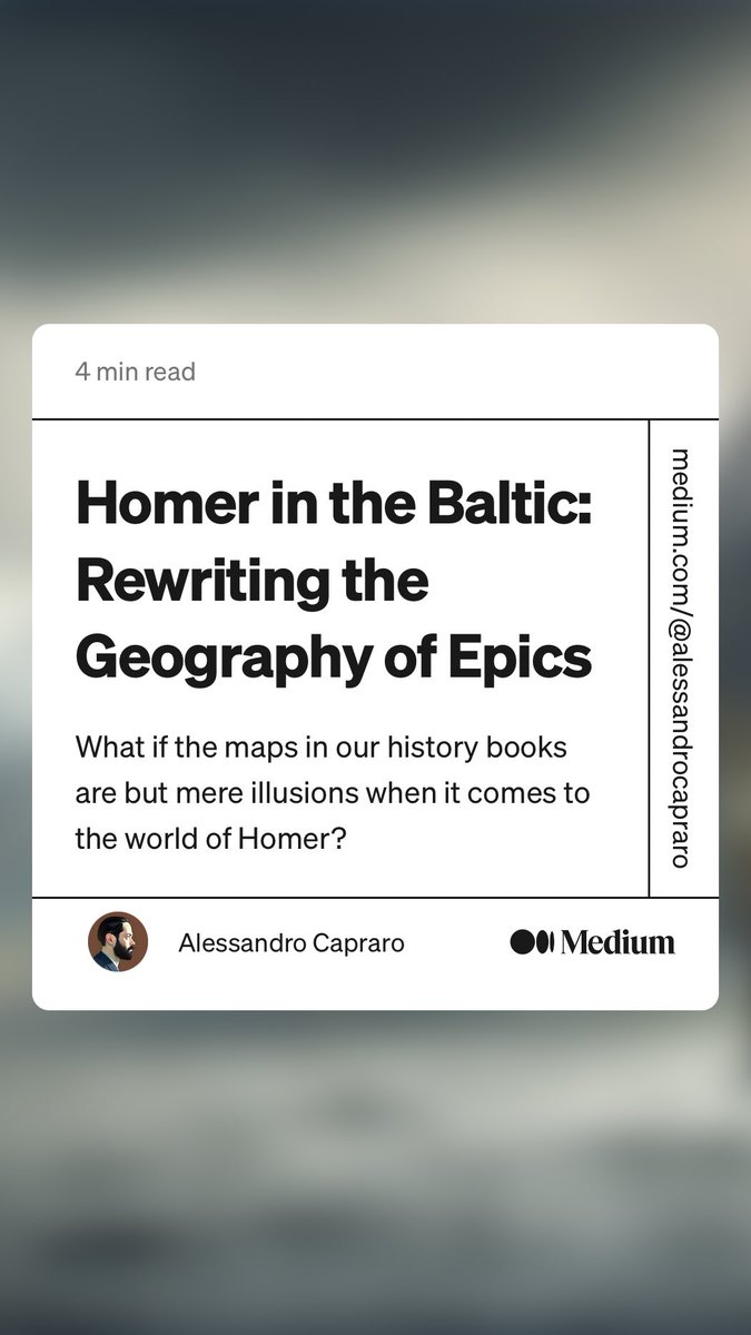 “What if the world of Homer extends beyond the Mediterranean’s sunny shores? New discoveries invite us to redraw the maps of ancient epics.”

#Homer #AncientLiterature #HistoryReimagined #Geography