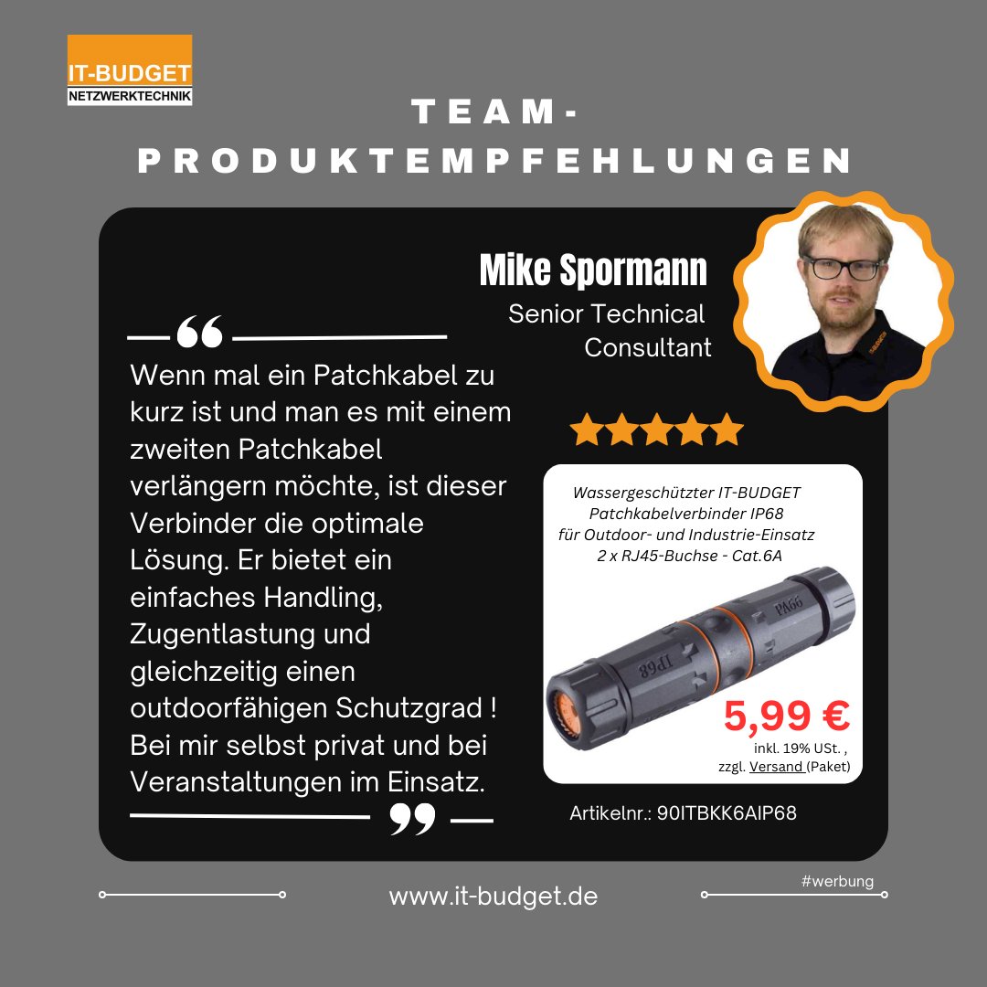 itbudget1's tweet photo. 🤩 Die 𝗘𝗺𝗽𝗳𝗲𝗵𝗹𝘂𝗻𝗴 gibt es heute von: 𝗠𝗶𝗸𝗲 𝗦𝗽𝗼𝗿𝗺𝗮𝗻𝗻, 𝗦𝗲𝗻𝗶𝗼𝗿 𝗧𝗲𝗰𝗵𝗻𝗶𝗰𝗮𝗹 𝗖𝗼𝗻𝘀𝘂𝗹𝘁𝗮𝗻𝘁 😊

#netzwerktechnik #itschutz #sicherheit #itbudget #hardware #lustaufhandwerk #elektro #technik #elektrotechnik  #serverschrank #werbung https://t.co/VxouUhWxYy
