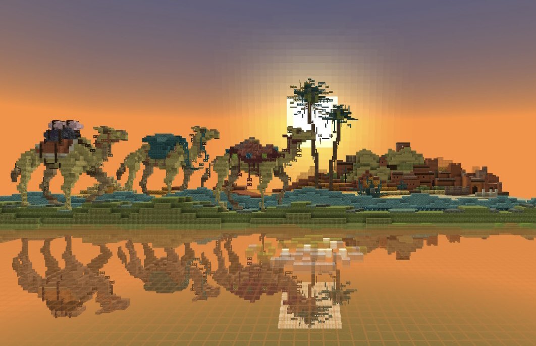 GoggleWhale's tweet image. #FeatureMeMinecraft
Caravan🐪🐪☀️
ラクダのキャラバン♪
#Minecraft統合版
#NintendoSwitch