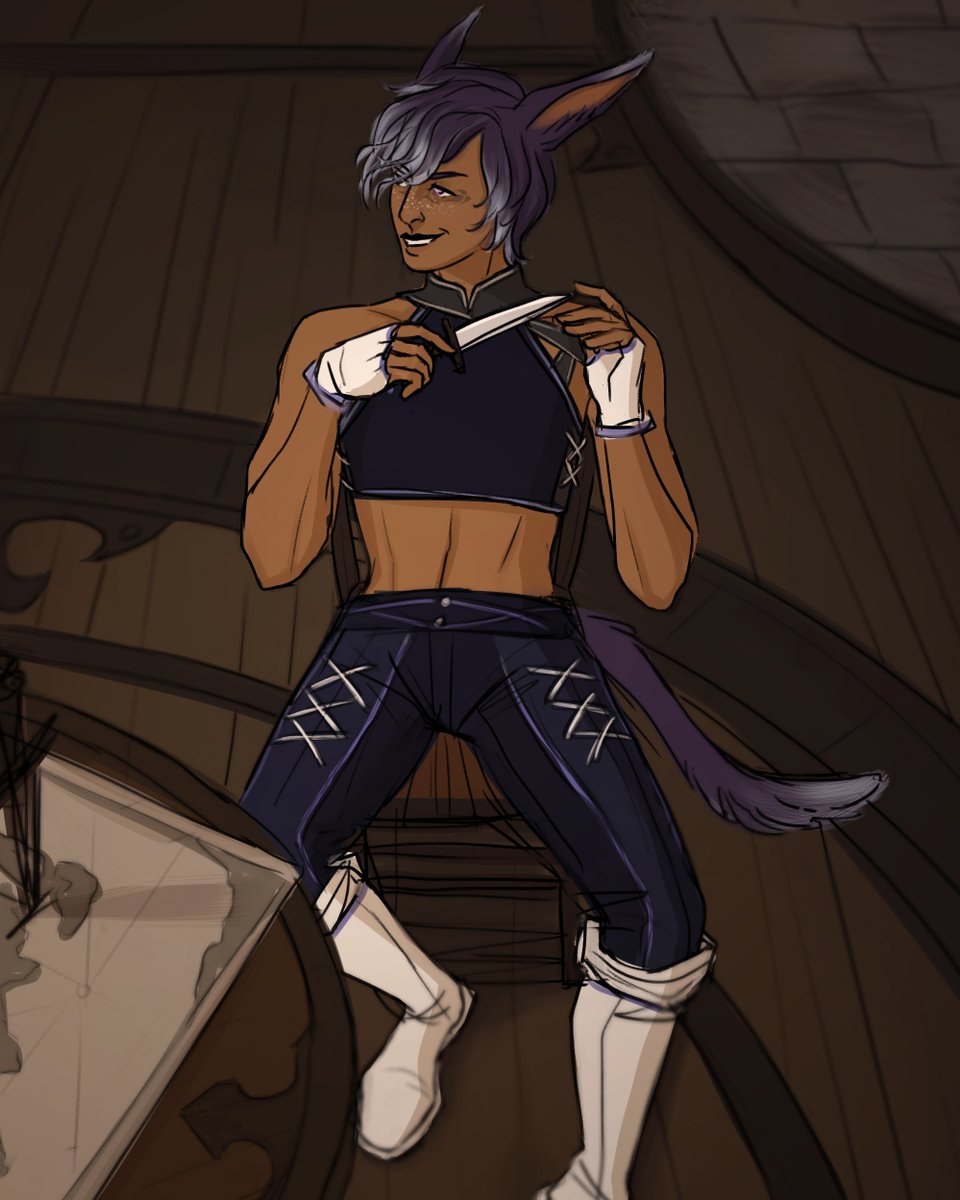 joalenko's tweet photo. it's been a while since i've updated! i'm gonna post some old art from my tumblr that i never got around to posting here, starting with my #ffxiv warrior of light, J'azir (he/they)... rogue for life 🗡️ (from 2021)
—
#wol #ff14 #miqote #fanart https://t.co/uXFE6zcvC6
