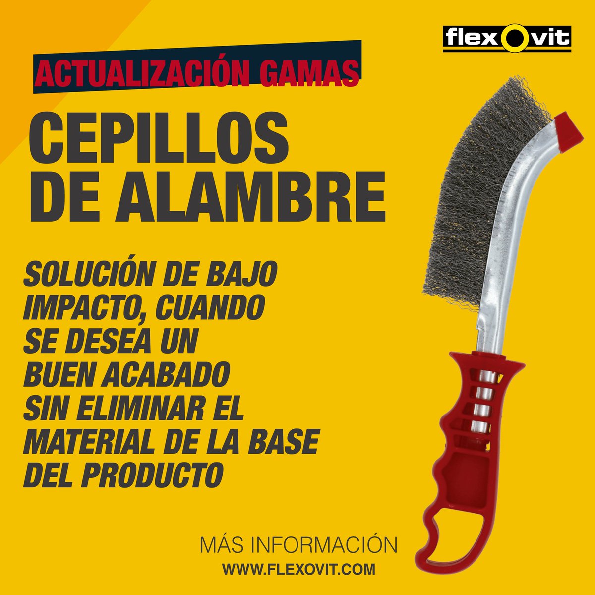 #Flexovit ofrece una amplia oferta de tipos y de dimensiones de Cepillos de Alambre para trabajar desde grandes superficies planas a espacios más reducidos y complicados. 
Elige el que necesitas 🤔: loom.ly/Bf28Hiw
#FlexovitAbrasivosEspaña #Industria #CepilloAlambre