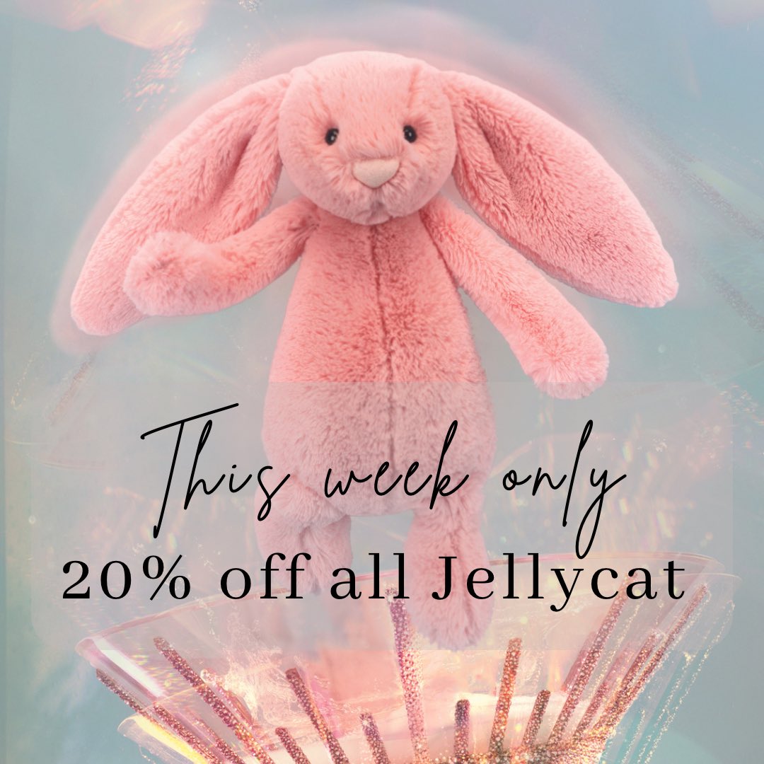 Highworth Emporium (@highworthempori) on Twitter photo Happy Monday! ๐
We are starting this week in style! ๐๐ To celebrate our 7th Anniversary we are giving 20% discount on all Jellycat for 7 days! ๐๐๐๏ธ
Yep 7 years โ 7 days and there is no limits to it so just get in a grab yourself a bargain! ๐
Offer available in store only ๐๏ธ Happy Monday! ๐
We are starting this week in style! ๐๐ To celebrate our 7th Anniversary we are giving 20% discount on all Jellycat for 7 days! ๐๐๐๏ธ
Yep 7 years โ 7 days and there is no limits to it so just get in a grab yourself a bargain! ๐
Offer available in store only ๐๏ธ