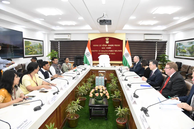 ians_india's tweet image. Minister for Health and Family Welfare #MansukhMandaviya held a meeting with #Australian Minister for Health and Aged Care, #MarkButler.

During their meeting, they discussed a wide range of issues pertaining to health sector.