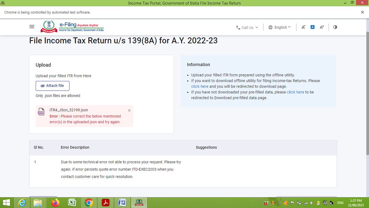 calokesh1's tweet photo. @IncomeTaxIndia 
Getting error while uploading Updated ITR for AY 22-33
M. 8824001666 https://t.co/YJbSadvYjA