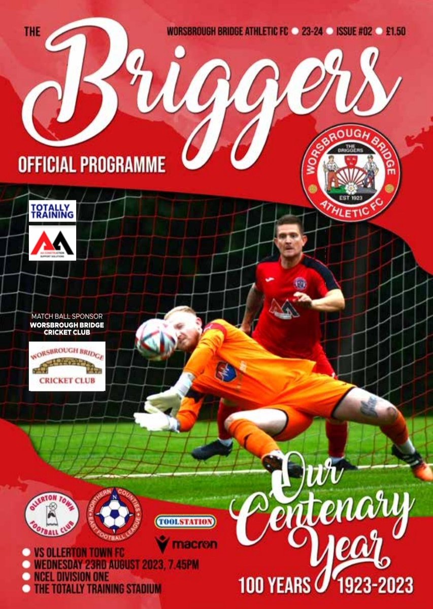 Worsbrough Bridge AFC (@worsbroughbfc) on Twitter photo Coming up ⚽
Wednesday night we welcome <a href="/OllertonTownCFC/">Ollerton Town FC</a> to The Totally Training Stadium in <a href="/NCEL/">Northern Counties East Football League</a> Division 1.
Programmes will be available thanks to <a href="/FootiePrint/">FootiePrint ⚽️</a> and our matchball sponsor is <a href="/WorsbroughCC/">Worsbrough Bridge CC</a>
All we need now is YOUR support #BackTheBriggers Coming up ⚽
Wednesday night we welcome <a href="/OllertonTownCFC/">Ollerton Town FC</a> to The Totally Training Stadium in <a href="/NCEL/">Northern Counties East Football League</a> Division 1.
Programmes will be available thanks to <a href="/FootiePrint/">FootiePrint ⚽️</a> and our matchball sponsor is <a href="/WorsbroughCC/">Worsbrough Bridge CC</a>
All we need now is YOUR support #BackTheBriggers