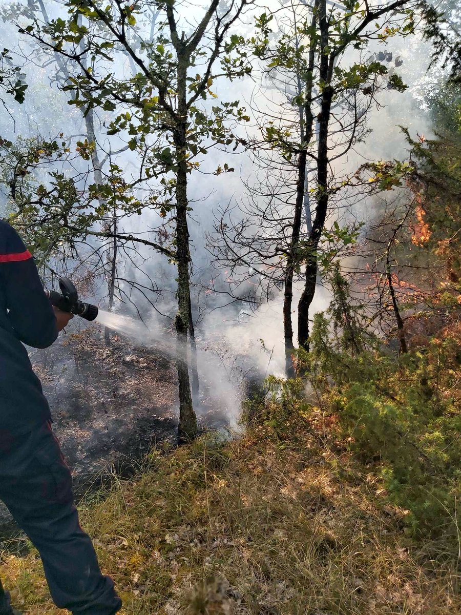 Intervention des @PompiersDuLot et du @sdis82, le 18-8, au #Montat, pour un #FeuDeVégétation. 2,5 hectares parcourus par les flammes. @Prefet46 facebook.com/pompiersdulot/…