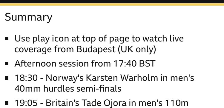I reckon even I could beat <a href="/kwarholm/">Karsten Warholm</a> if his event’s been shortened that much 

<a href="/BBCSport/">BBC Sport</a> #WorldAthleticsChampionships #Budapest23 #Budapest2023 #Budapest