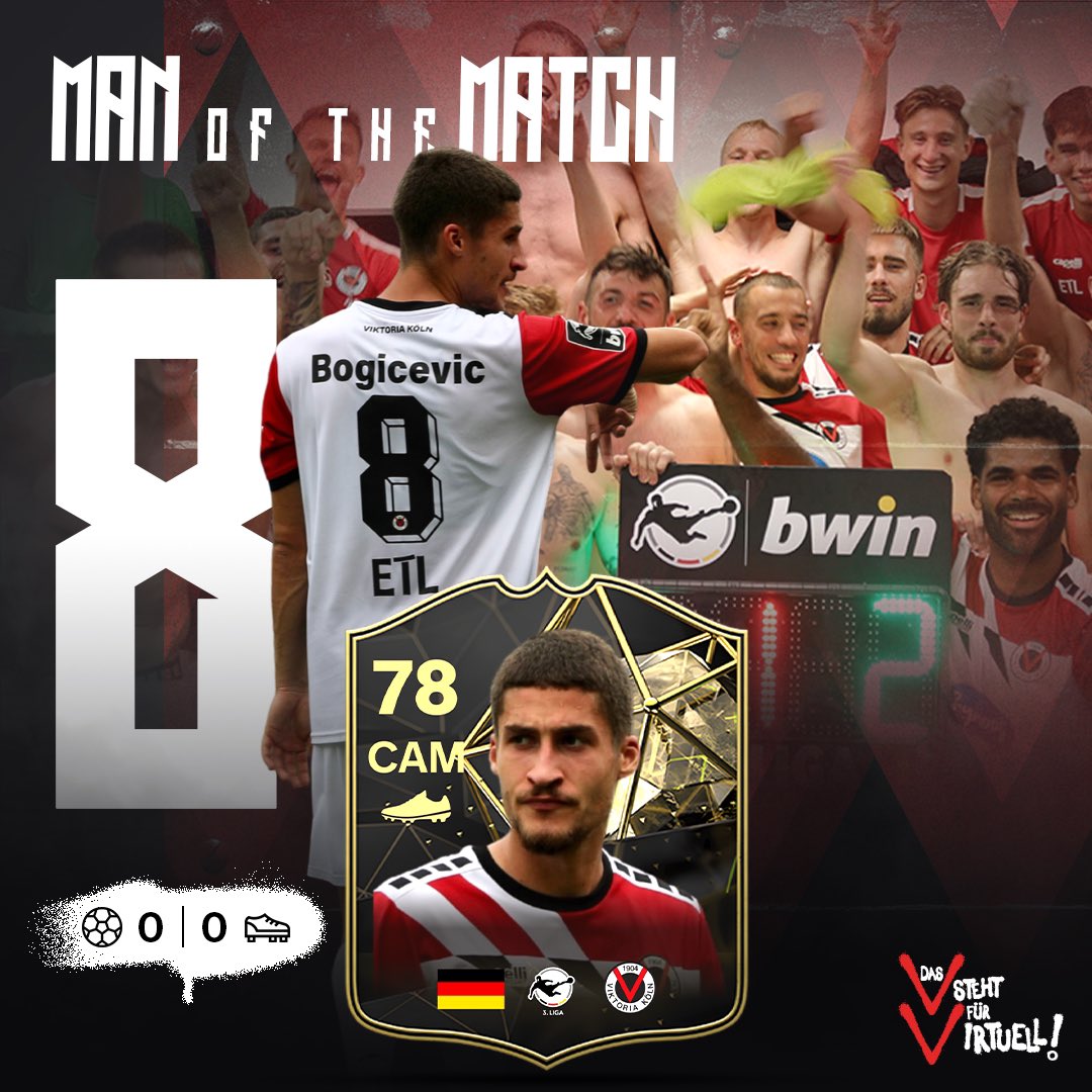 Ihr habt Bogicevic erneut als euren #MOTM beim Auswärtssieg in Saarbrücken gewählt. 2 Spieltage, 2x MOTM. Läuft bei dir, Donny! 🔥

<a href="/viktoria1904/">FC Viktoria Köln 1904</a> | #Viktoria | #Vussball | #3Liga | #Bogicevic | #EAFC
