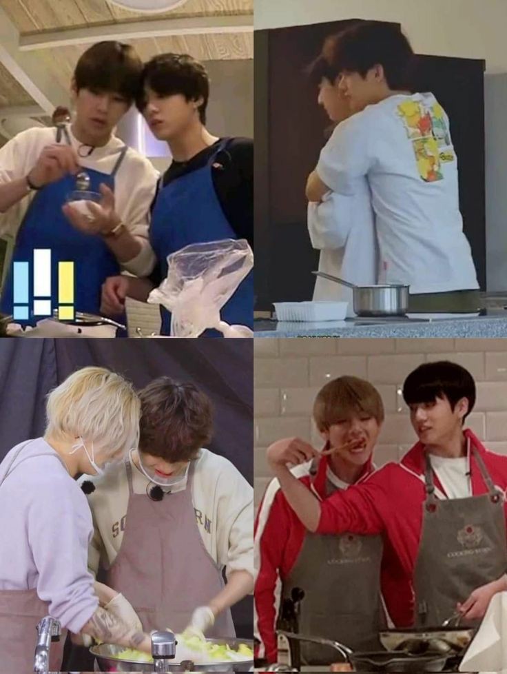 9597L0VE's tweet photo. taekook in kitchen is something <3 https://t.co/wEJ3ZD3a6O