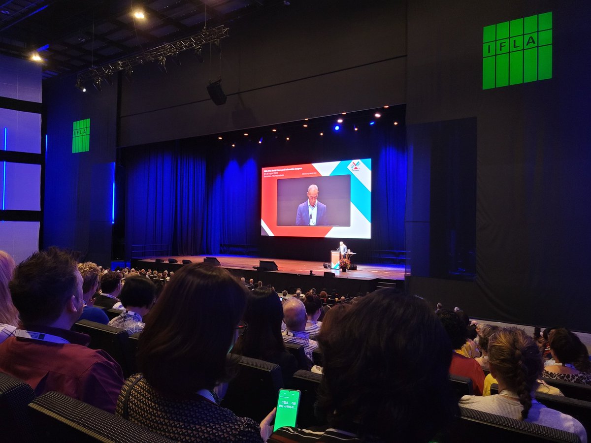 Let's work together, let's library. #wlic23 opening with the vice mayor of #Rotterdam
