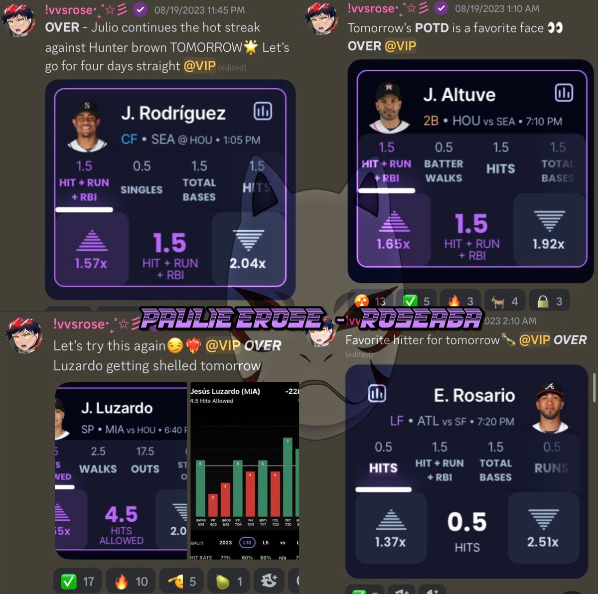 paulieerose's tweet photo. On fire with these sleeper POTD's in @ndotdiscord🌟So I'm giving twitter a free one for tomorrow, if it hits come on down https://t.co/E90S0JdLST😏
#gambling #mlb #twittergambling #betting #Sleeper #SleeperApp • #SleeperFantasy #SleeperPicks #potd #BaseBall #sleeperlocks https://t.co/4Fmp8ZpWXb