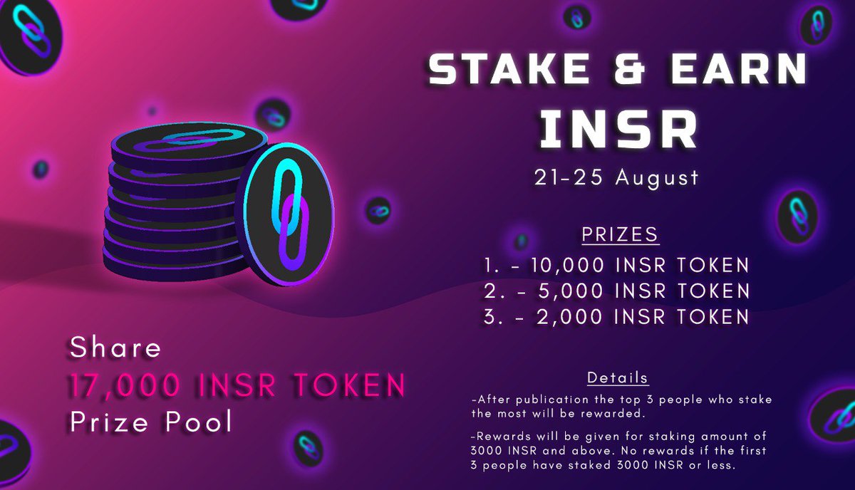 🥳 SHARE 17,000 INSR TOKEN PRIZE POOL 🥳

1. 10,000 INSR TOKEN 🚀
2. 5,000 INSR TOKEN 🚀
3. 2,000 INSR TOKEN 🚀

🧐 Don't forget to fill in the participation form and read the rules 👇

docs.google.com/forms/d/e/1FAI…

#INSURABLER $INSR #Stakeandearn #Rewards
