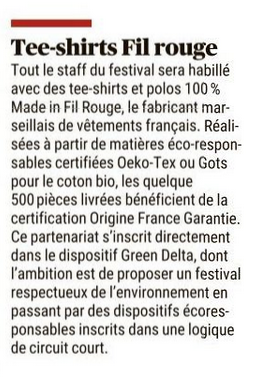 FilRouge_Mode's tweet photo. #PRESSE 📰 | Ce matin, c'est La Provence qui met à l'honneur le #partenariat FIL ROUGE / @FestivalDelta 🎉
⌛ Plus que 2 jours avant l'#evenement ! Notre équipe sera présente sur le village #VivreEnsemble et a hâte de vous y rencontrer ! https://t.co/KJ5BFKphfK