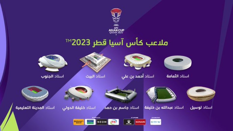 Daleel22's tweet photo. رسميًا 🚨:
جميع ملاعب كأس آسيا 🏟️ 2023 https://t.co/XAR1Whzq0V