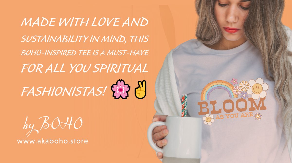 Made with love and sustainability in mind, this boho-inspired tee is a must-have for all you spiritual fashionistas! 🌸 #BohoFashion #SpiritualStyle #WomensTees #BohemianStyle #BohoVibes #HippieFashion #GypsyLife #FreeSpirit #SpiritualJourney #ArtisticExpression #VintageInspired