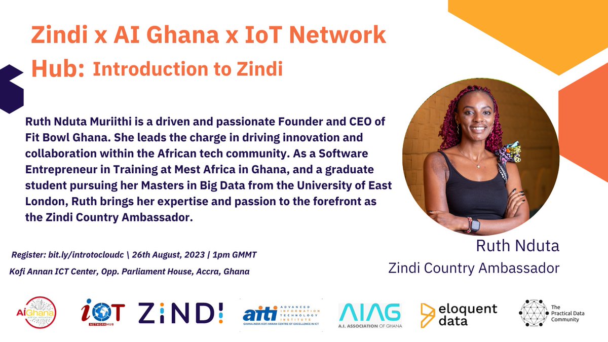 AIGhana1's tweet image. To Indaba  with Ruth Nduta 🚀 ✈️🚗
Ruth is really driving the @ZindiAfrica Community towards creating a vibrant and inclusive tech ecosystem in Africa. 

REGISTER HERE👉🏻: bit.ly/introtocloudc

#AIGhana
#IoTnetworkHub
#AITI
#DeepLearningIndaba
#CloudComputing
#TheRoadToIndaba