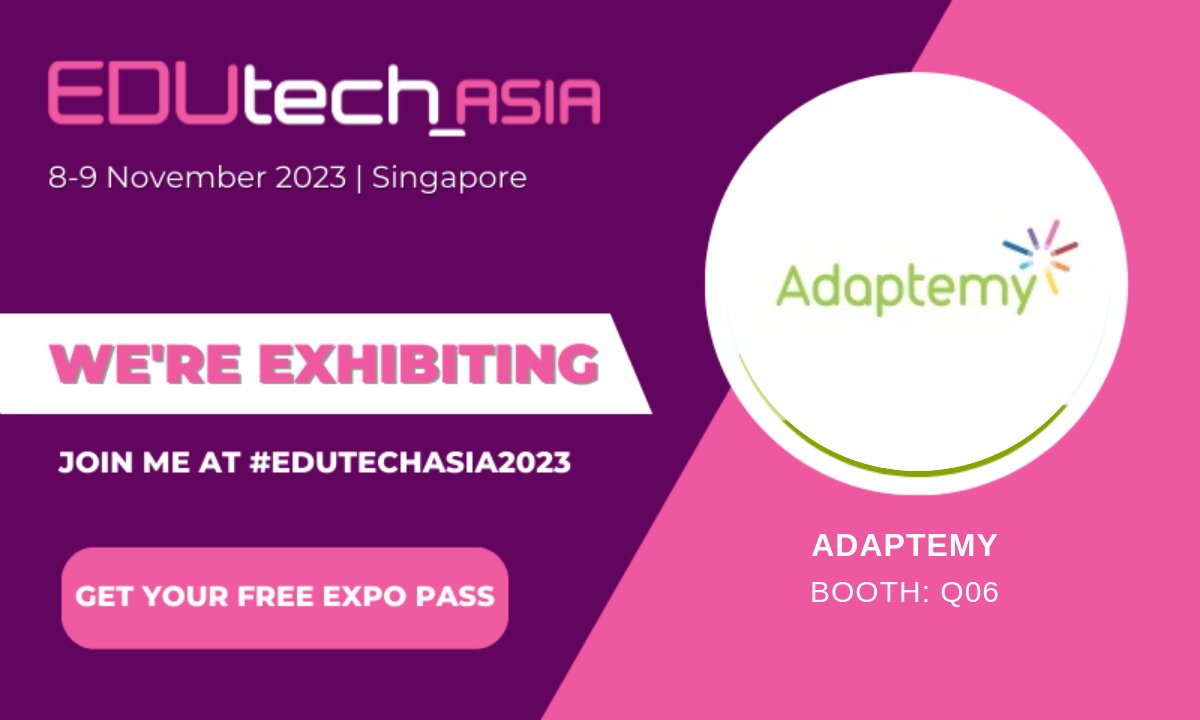 We're exhibiting at #EDUtechAsia! Join us to get ready to experience the innovations and technologies transforming the future of teaching and learning firsthand!

Get your free expo pass now and be part of the revolution in Singapore on 8-9 Nov 2023. ✨
 i.snoball.it/p/jng9/t
