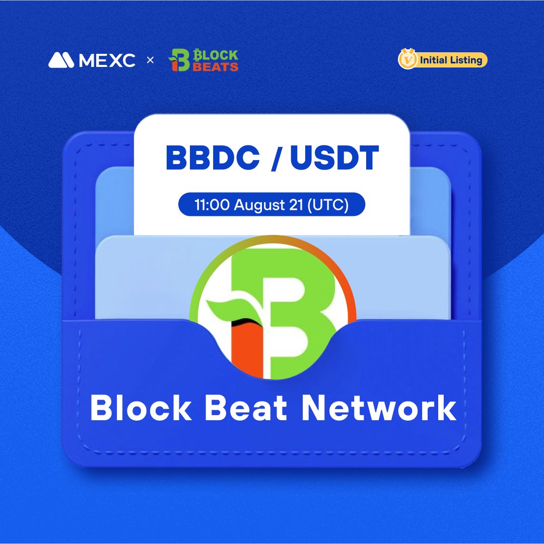 Happy to announce that the @blockbeatstoken Kickstarter has concluded and  $BBDC will list on #MEXC! 🔹Deposit: Opened 🔹BBDC/USDT Trading: Aug 21,  11:00 (UTC) Details: https://t.co/lHs8xeZY0W