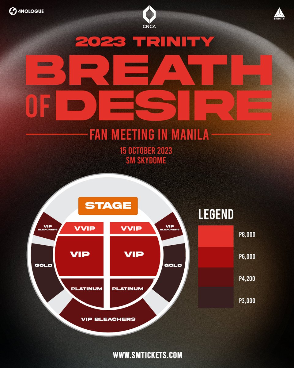TRINITY_TNT_OFC's tweet photo. Dear all TWILIGHT, the excitement is building up! Don't miss the chance to meet TRINITY at ‘2023 TRINITY BREATH OF DESIRE FAN MEETING IN MANILA’

🗓️ 15 OCTOBER 2023 [ 7PM ]
📍SM SKYDOME, MANILA

#TrinityBreathOfDesireInManila
#TRINITY_TNT
#4NOLOGUE https://t.co/7uI0coHiL8