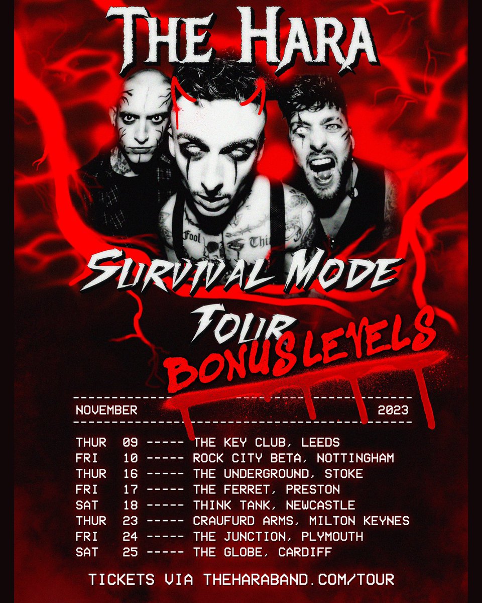 TheHaraBand's tweet photo. SURVIVAL MODE UK TOUR PT2!!! 🇬🇧 

Tickets go onsale THIS THURSDAY 24th August at 10am 👹👾 https://t.co/gJ3aO6NgNv