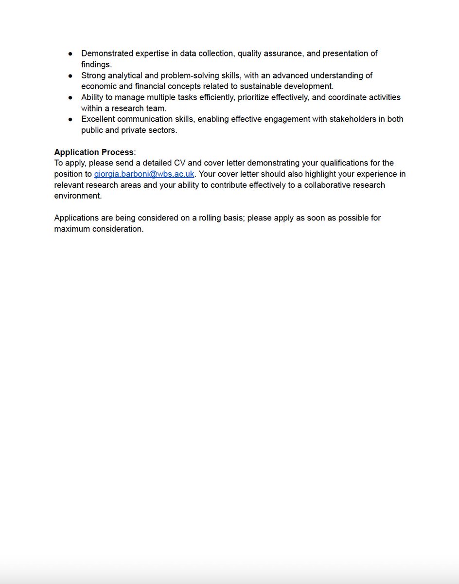 I am looking for a Research Associate to work with me and my co-authors on a series of projects on the role of finance in the green transition. Start date could be September 1st or soon thereafter. We will screen applications on a rolling basis. Please get in touch if interested!