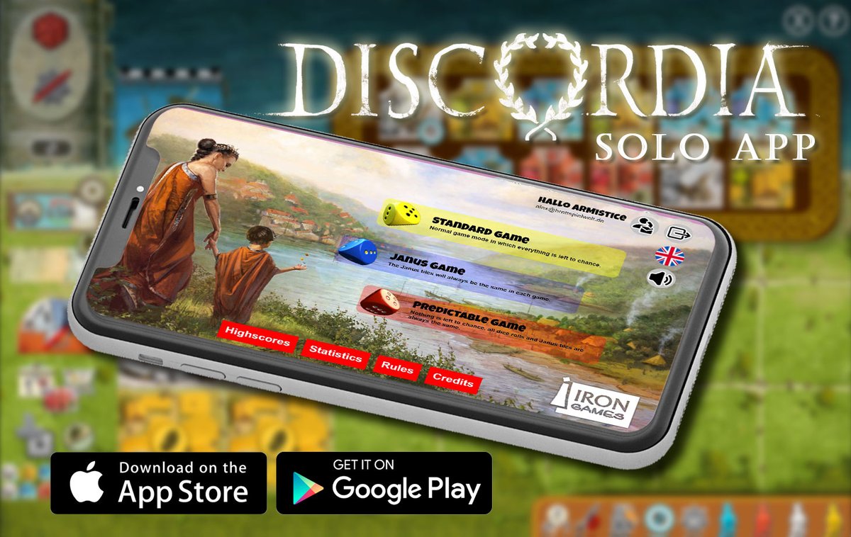 Zu dem phantastischen Strategiespiel #DISCORDIA von <a href="/EisensteinBernd/">Bernd Eisenstein</a> gibt es jetzt die Solo App in den App Stores.

discordia.brettspiel.digital

Viel Spaß damit!