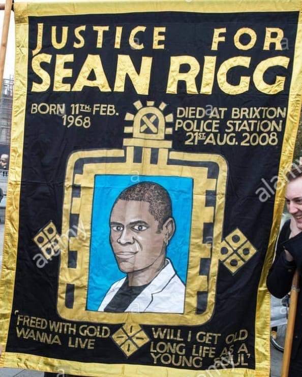 #SeanRigg (1968-2008) On this day in 2008, Sean Rigg died after being restrained face down for eight minutes then kept in the 'rear stack' position for ten minutes while handcuffed in a police van parked in the police parking area! #deathinpolicecustody