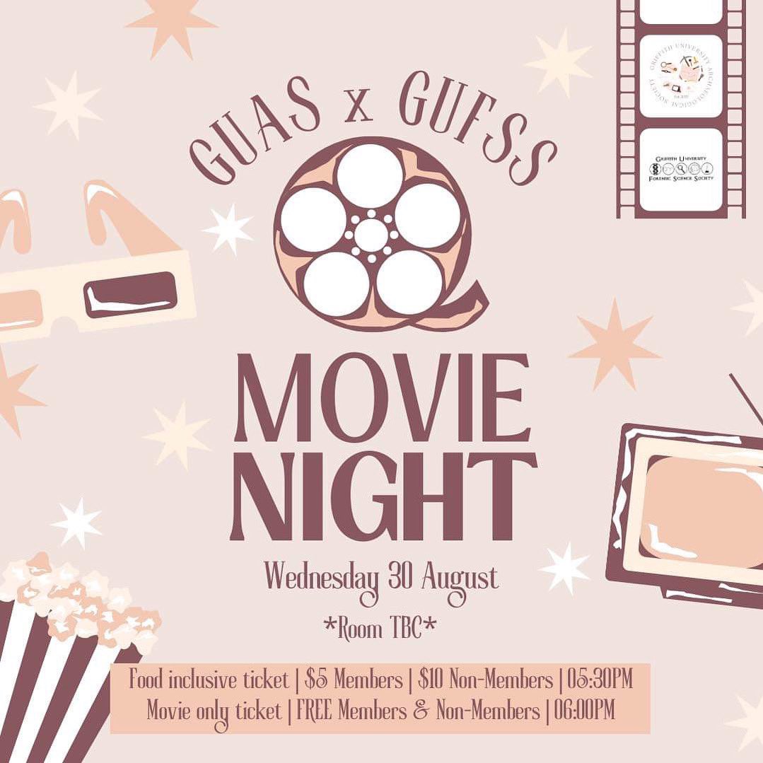GU_ArchSoc's tweet photo. Join us on Wednesday 30 August for the GUAS × GUFSS Movie Night! 
Make sure to check our socials to vote for which movies you want to be screened! 
Get your tickets: https://t.co/OrzG2kPaI6 https://t.co/6Brg1S5I31