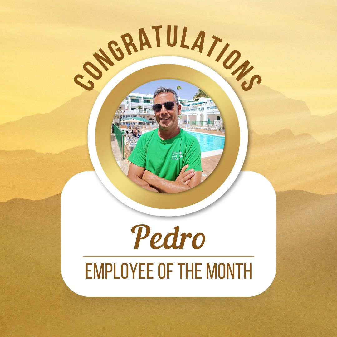 lascalasresort's tweet image. ⭐️ Employee of the Month ⭐️ 

Huge well done to Pedro for being awarded August Employee of the month 😍

We all know Pedro as part of our amazing Maintenance Team 🤩

Well done Pedro and keep up the great work 👏🤩

#lascalas #lanzarote #employeeofthemonth