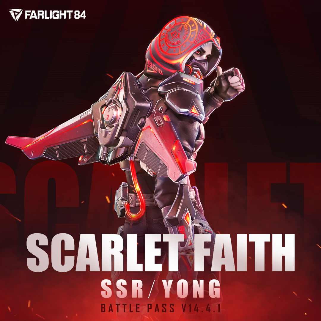 Farlight84's tweet photo. Before the world's dawn, a vow shall stand, honoring those who survive.....
🤩Yong's new SSR skin Scarlet Faith will be available in V14.4.1
🎨New Battle Pass [Night Harbinger] gonna sweep the Isle City!
Are you ready?
 #Farlight84 https://t.co/EfdrM7xAM5