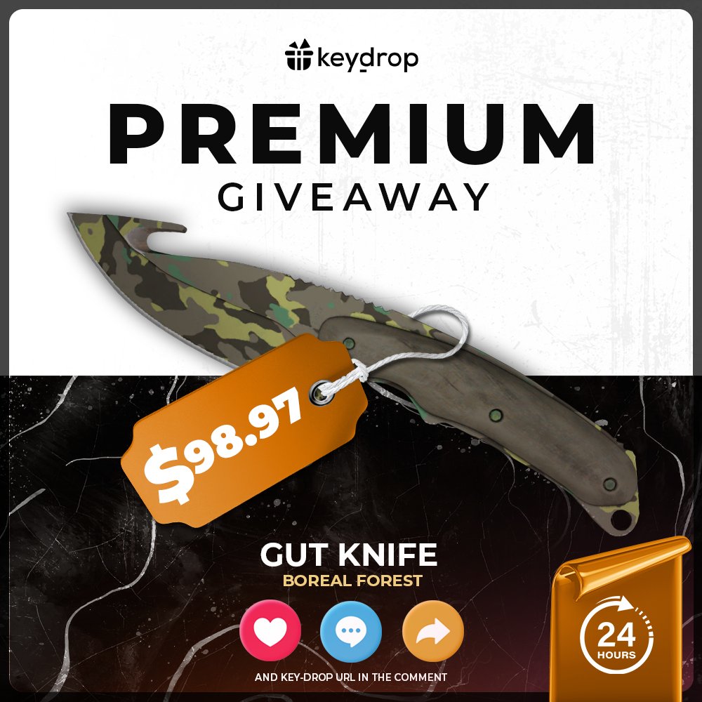 keydropcom's tweet image. Giveaway on Gut Knife | Boreal Forest 🎁

👊 Just leave ❤️ under the post!
🤝 Follow us!
🔁 Retweet!

⏰ Wait 24 hours!

#freeskins #csgoskinsgiveaway #csgoskinsfree #giveaway #airdrop #csgocases #csgocase #csgocommunity #csgoesport #skins #csgoskins #keydrop #keydropcom
