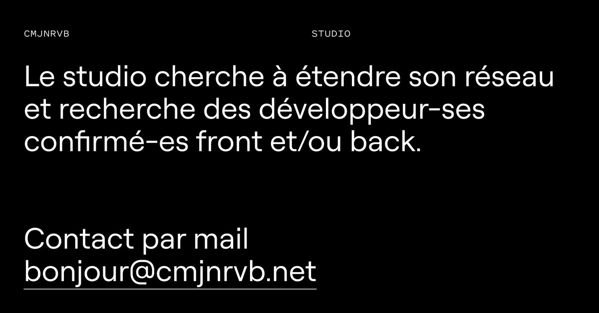 Recherche des développeurs-ses confirmé-es. Merci