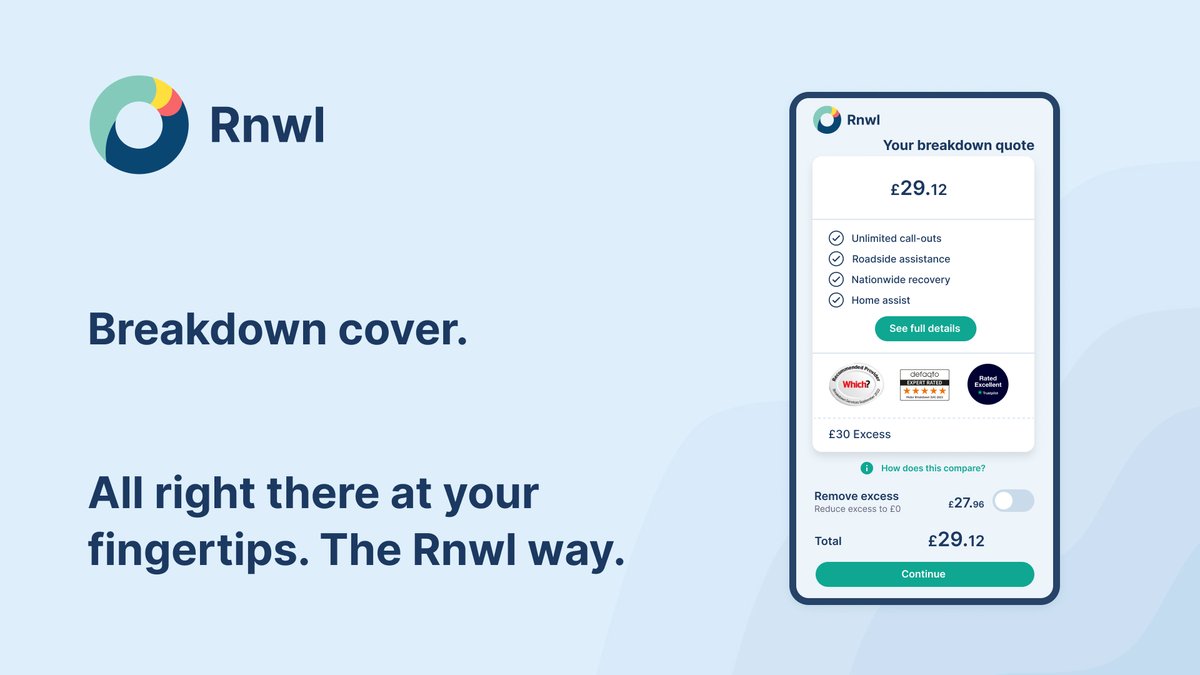 🚗 Escaping this bank holiday weekend? Get an instant breakdown cover quote on the #Rnwl app. No long forms! 📱⚡ #StayCovered #BankHolidayTravel