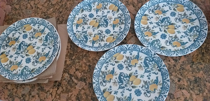 Jogo de 6 Pratos Rasos 26cm Oxford Unni Siciliano